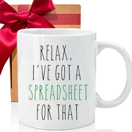 SRIHBET Funny Coworker Coffee Mug, Relax I've Got A Spreadsheet for That Mug, Funny Spreadsheet Excel Accountant Mug Gifts for NA CPA CFO Men Women Coworkers Accounting Boss Friends Analysts-14p