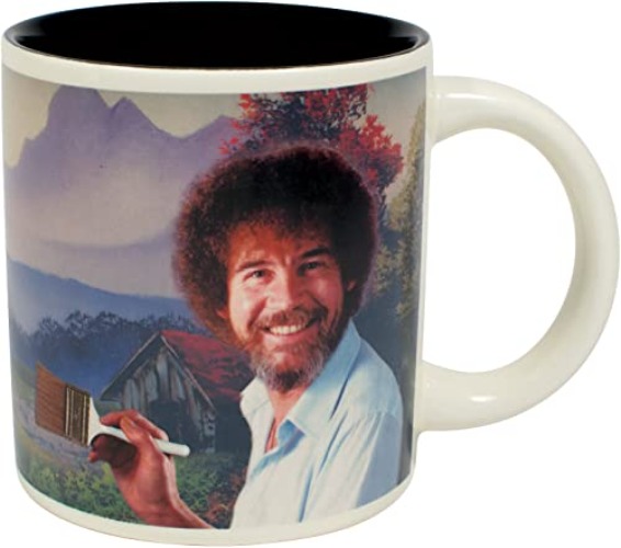 The Unemployed Philosophers Guild Bob Ross Heat Changing Mug - Add Coffee or Tea and a Happy Little Scene Appears - Comes in a Fun Gift Box - Bob Ross
