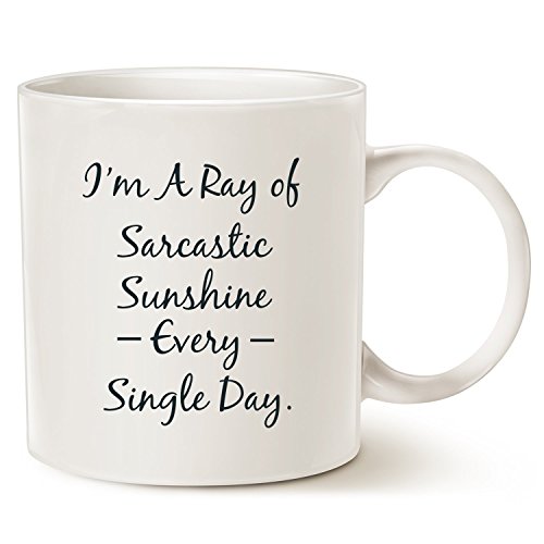 MAUAG Funny Personalize Coffee Mug, Sarcastic Ray Of Sunshine, Best Mug for Lovers of Sarcasm Ceramic Cup White, 11 Oz