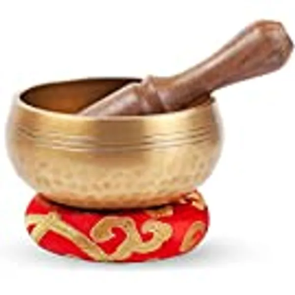 Tibetan Singing Bowl Set - Easy To Play for Beginners - Authentic Handcrafted Mindfulness Meditation Holistic Sound 7 Chakra Healing Gift by Himalayan Bazaar (3.5)