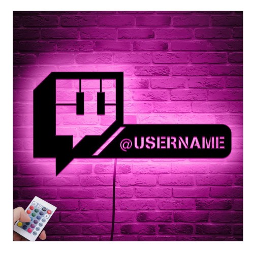 Personalize Username Twitch Led Sign Wall Art Decor - Glow in the dark Wall Art - Live Stream Room Decor - LED Decoration - Custom Sign Gift - Twitch
