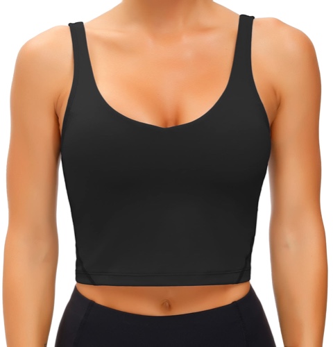Wjustforu Women's Tank Top Padded Sports Bra Running Workout Yoga Crop Top