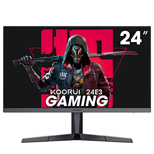 KOORUI 24 Zoll Gaming Monito 165Hz, IPS, 1080p, 1ms, Adaptive Sync, Rahmenlos, HDMI, DisplayPort, Neigungsverstellbar, Augenpflege, VESA-Wandmontage, schwarz - 24 ZOLL - FHD/165HZ/IPS