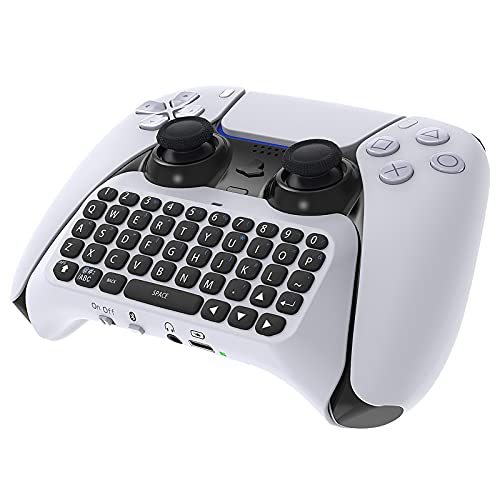 Wireless Keyboard Compatible with PS5 Controller, YUANHOT Accessories Bluetooth 3.0 Gamepad Compatible with Playstation 5 Controller, Built-in Speaker for Messaging and Gaming Live Chat