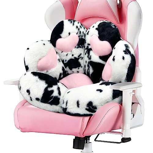 MOONBEEKI Cat Paw Cushion Chair Comfy Kawaii Chair Plush Seat Cushions Shape Lazy Pillow for Gamer Chair 28"x 24" Cozy Floor Cute Seat Kawaii for Girl Gift, Dining Room Bedroom Decorate (Milk Cow) - Milk Cow - 28 Inch