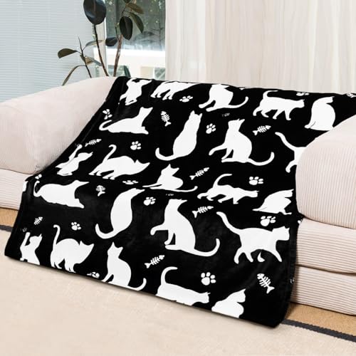 WMBLKT Cute Cat Blanket, Warm and Plush Throw, Great Gifts for Adults Kids and Women, 50x60 Inches - Cute Cat - 50"x60"