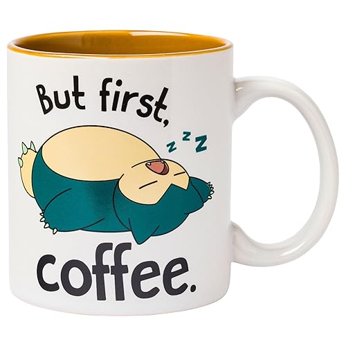 Silver Buffalo Pokemon Snorlax But First Coffee Ceramic Mug, 20 Ounces - 20oz Snorlax But First Coffee