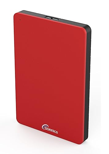 Sonnics 1TB Red External Portable Hard drive USB 3.0 super fast transfer speed for use with Windows PC, Apple Mac, XBOX ONE & PS4 - 1TB - Red