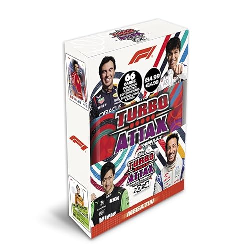 Topps Turbo Attax Formula 1 2024 - Mega Tin - Revved Up - contains 66 cards including 6 LE's and 4 Exclusive 'Revved Up' Cards! - Mega Tin Revved Up
