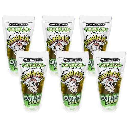 Van Holten’s Pickles - Jumbo WARHEADS Pickle-In-A-Pouch - 6 Pack - WARHEADS - 6 Pack