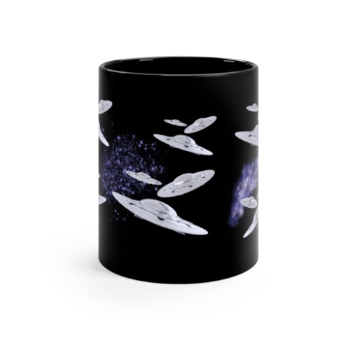 Flying UFO's Black Coffee Tea Mug - 11oz