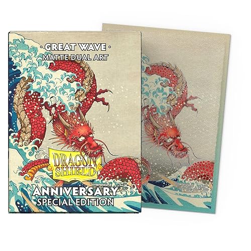 Dragon Shield Sleeves - Special Edition Matte Dual Art: Great Wave - 100CT Matte Dual Card Sleeves - Compatible with Magic The Gathering, Pokémon, and Yugioh TCG & LCG - Top Loader