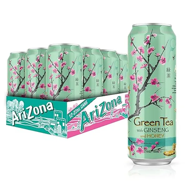 AriZona Green Tea with Ginseng and Honey - Big Can, 22 Fl Oz (Pack of 12) - Green Tea - 22 Fl Oz (Pack of 12)