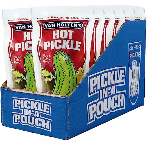 Van Holten's Pickles - Jumbo Hot Pickle-In-A-Pouch - 12 Pack - Hot - 1 Count (Pack of 12)
