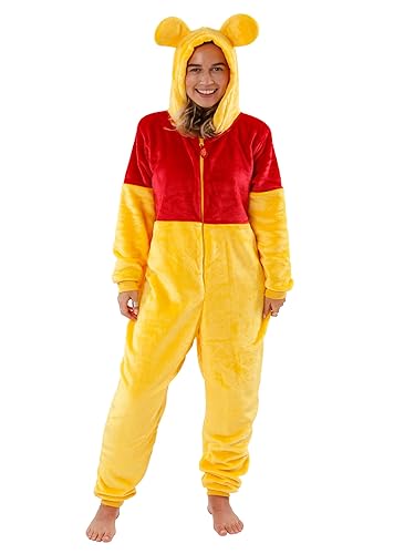 Disney Winnie The Pooh Onesie for Women | Winnie The Pooh Costumes | Womens Fleece Pyjamas | Sizes Small to XX-Large - M