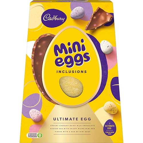 Cadbury Mini Egg Inclusions,Ultimate Chocolate Easter Egg, Includes 1 Giant Egg and 1 Sharing Bag, 380 g (Pack of 1)