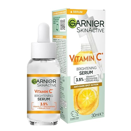 Garnier SkinActive Vitamin C Day Serum, Anti-Dark Spot and Brightening Face Serum for All Skin Types, 30 ml - Vitamin C Day Serum 30ml