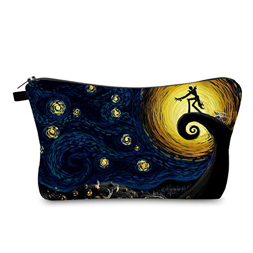 MRSP Cosmetic Bag Makeup bags for women,Small makeup pouch Travel bags for toiletries waterproof Dead The Nightmare Before Christmas (The Starry Night) - The Starry Night
