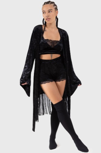 Burnt Obsidian Robe | XXL / Black / 97% Polyester 3% Elastane