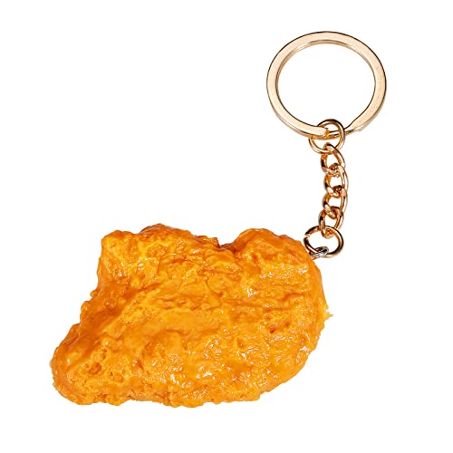 Chicken Nugget Keychain Cute Keychains Gifts for Women Men Christmas Stocking Stuffers for Women Men Daughter Son Realistic Imitation Fried Chicken Keychain Stylish Chicken Fake Food Accessories