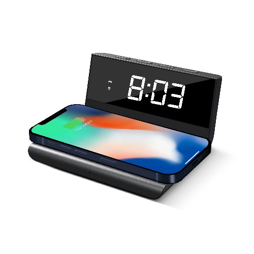 Brookstone 10W Wireless Charging Digital Alarm Clock - Black
