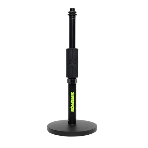 Shure by Gator Round Base Desktop Mic Stand with Standard Height-Adjustable Twist Clutch and 6" Base; (SH-DESKTOP1) - Standard