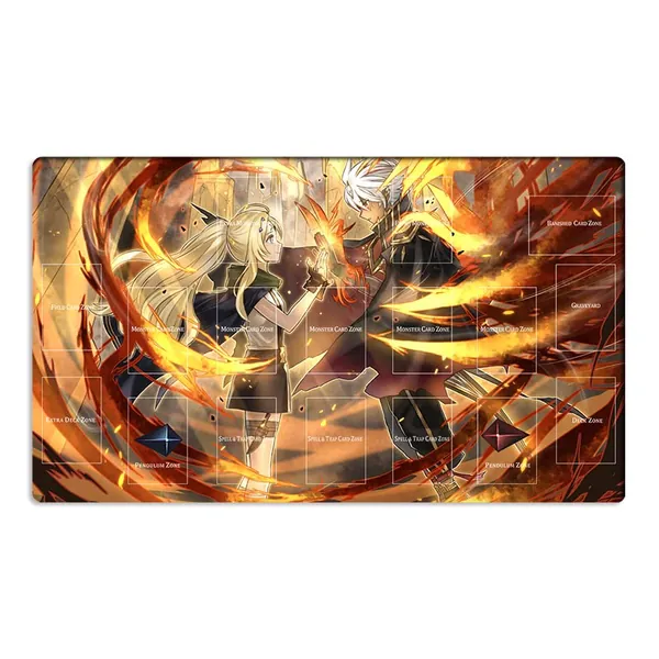 New Yugioh Playmat Dogmatika Ecclesia The Virtuous & Fallen of Albaz Playmat CCG TCG Mat + Free Bag (ZD014-910-A) - Zd014-910-a