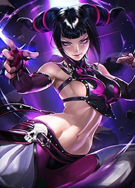 Fighter Street Han Juri Anime Metal Poster Sign for Plaque Poster Cafe Wall Art Sign Gift Metal Tin Wall Stickers 6x8 Inch - 