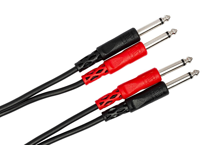 Hosa CPP-202 Dual 1/4" TS to Dual 1/4" TS Stereo Interconnect Cable, 2 Meters - 6.6 Feet Cable