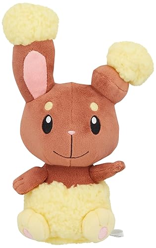 Sanei Pokemon All Star Series Buneary Stuffed Plush, 8" - Brown, White