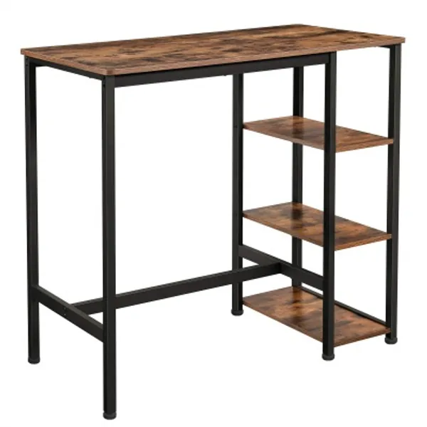 Bar Table with 3 Storage Shelves