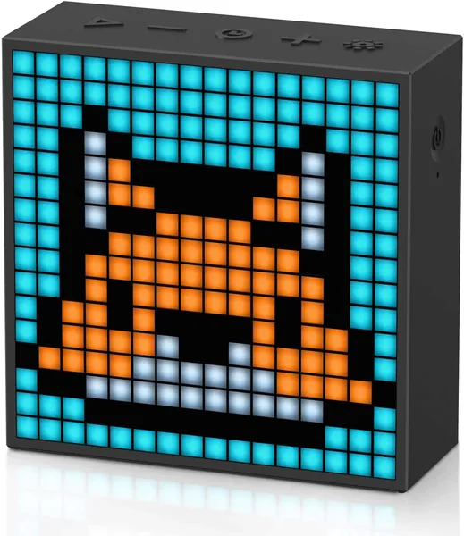 Divoom TimeBox Evo - Pixel Art Bluetooth Speaker with 16x16 LED Display APP Control - Cool Animation Frame & Gaming Room Setup & Bedside Alarm Clock- Black - Black