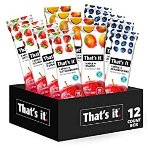 That's it. Apple + Variety 100% Natural Real Fruit Bar, Best High Fiber Vegan, Gluten Free Healthy Snack, Paleo for Children & Adults, Non GMO No Added Sugar, No Preservatives Energy Food (12 Pack) - Variety