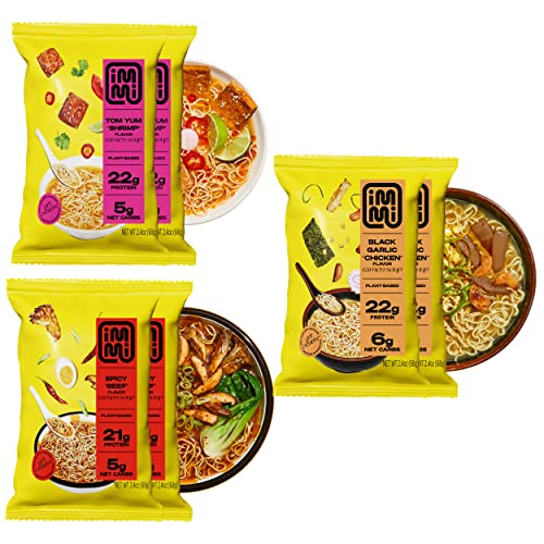 immi Variety Pack Ramen, Low Carb, Keto Friendly, High Protein, 100% Plant Based, Packaged Noodle Meal Kit, Ready to Eat, 6 Pack