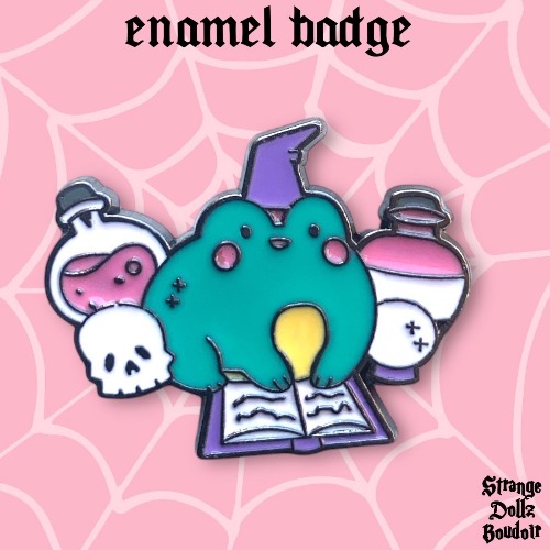 Witch Frog enamel pin badge, Halloween, Strange Dollz Boudoir