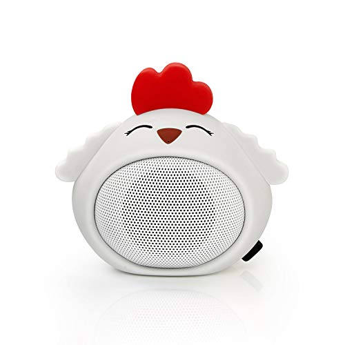 THEA Mini Portable Cute Wireless Bluetooth Chicken Speaker with Built-in Microphone, 33 ft Connection Range, 6 Hour Battery Life, Travel Size, Volume Range, and Dual Connection Feature (White) - Chicken White
