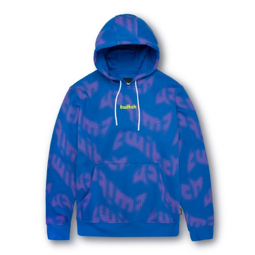 Twitch Fleece Hoodie Sweatshirt - Blue Twitch Print Medium