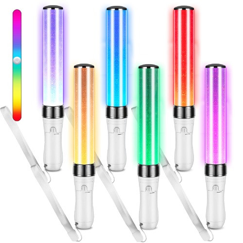 3 Pcs LED Glow Sticks 15 Color Party Flashing Light Multicolor 2 Light Modes Bright Flashing Light Sticks for Festivals Rave Birthday Concert Party Supplies - 3