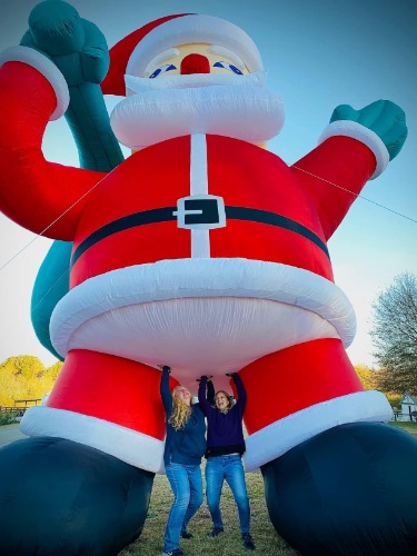 TKLoop Giant 26Ft Premium Inflatable Santa Claus with Blower for Christmas Yard Decoration Outdoor Yard Lawn Xmas Party Blow Up Decoration