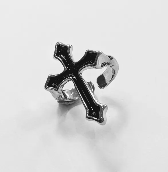 Adjustable Cross Ring - Silver Cross Mens Ring - Stackable Cross Ring - Religious Ring - Mens Ring - Womens Ring - Gift For Him - Statement