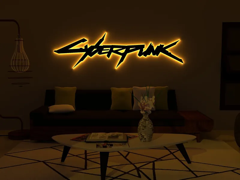 Cyberpunk Wall Decor, Cyberpunk 2077 Wall Art, Afterlife Sign, Wall Hanging, Led Light, Night Light, Game Room, Home Decor, Game, Night City