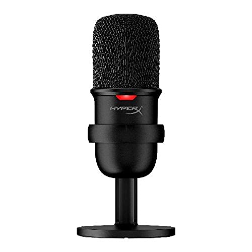 HyperX SoloCast – USB Condenser Gaming Microphone, for PC, PS4, PS5 and Mac, Tap-to-Mute Sensor, Cardioid Polar Pattern, great for Streaming, Podcasts, Twitch, YouTube, Discord,Black - Microphone - Black