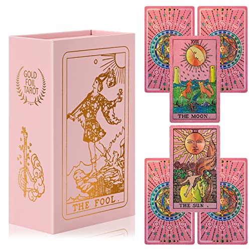 Pink & Gold Foil Tarot Cards with Guide Book 