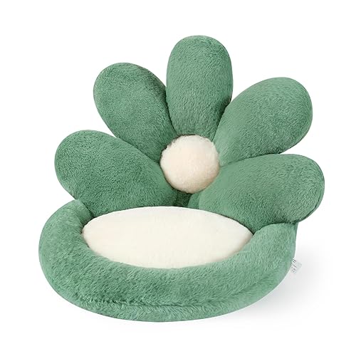 Ditucu Flower Shape Chair Pillow Cute Seat Cushion 19 inch Comfy Lazy Sofa Floor Pillows Dorm Seating for Bedroom Decor Green - Green - Small
