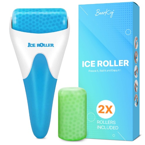 Ice Roller [2-Rollers Included], Ice Roller for Face, Ice Face Roller, Cold Facial Ice Roller Massager for Eye Puffiness, Women's Gifts, Migraine, TMJ Pain Relief & Minor Injuries, Skin Care Products - 1 Count (Pack of 1) Blue