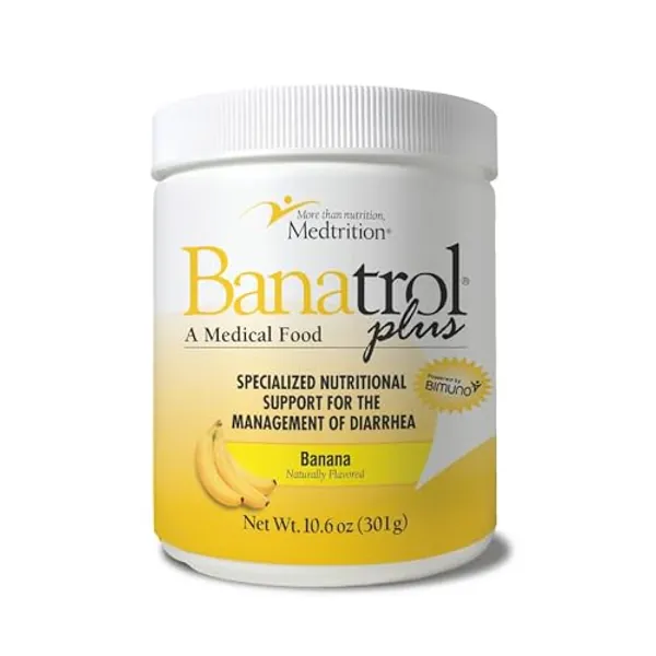 Banatrol® Natural Anti-Diarrheal with Prebiotics, Relief from Chronic Diarrhea, IBS, Recurring Diarrhea, Clinically Supported Medical Food, Non-Constipating, 28 Servings (Banana)
