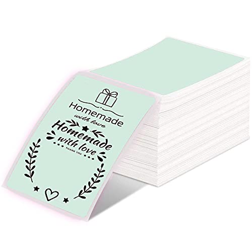 Phomemo 4x6 Thermal Label Printer Paper - 500 PCS 4"x6" Fan-Fold Labels Green Shipping Supplies Labels - Water/Oilproof Label Stickers - Permanent Adhesive 4x6 Thermal Printer Labels Paper for Printer - Green-500 - Fanfold