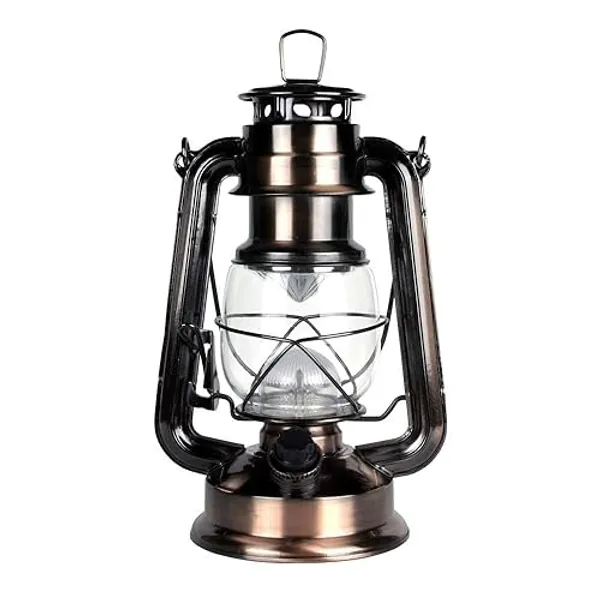NEBO 15 LED Lantern, 9" Battery Operated Traditional Metal Lantern Design for Indoor/Outdoor Use, Copper - Copper