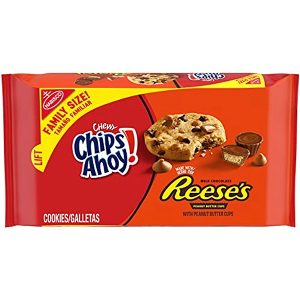 CHIPS AHOY! Peanut Butter Cup Chocolate Cookies, Family Size, 14.25 oz