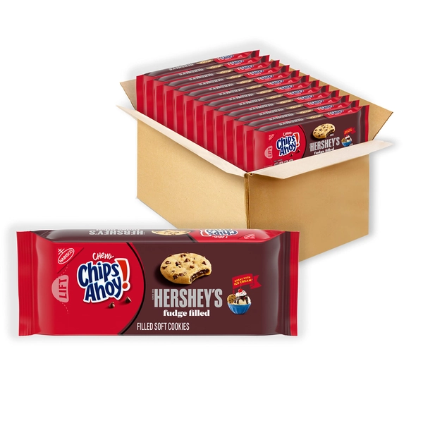 CHIPS AHOY! Chewy Hershey's Fudge Filled Soft Cookies, 12 - 9.6 oz Packages